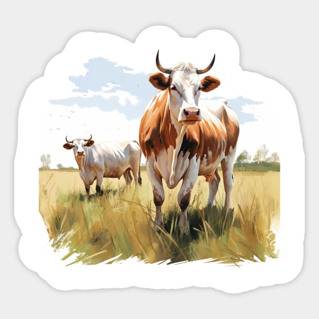 Farm Cow Art Sticker by zooleisurelife